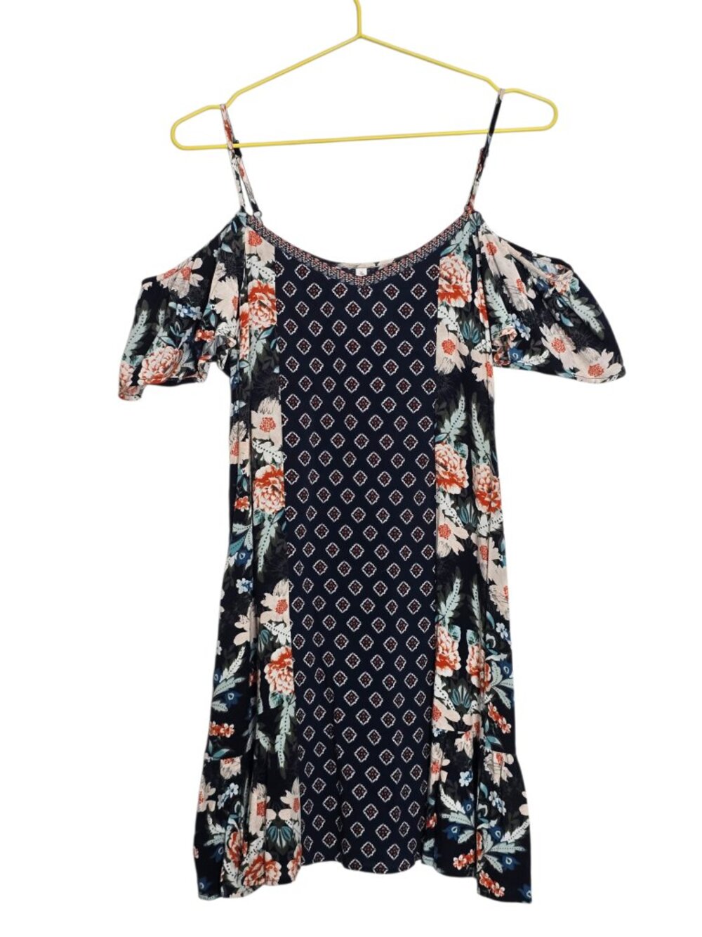 Xhilaration Floral Off the Shoulder w/ Spaghetti Strap Dress Size Small